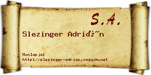 Slezinger Adrián névjegykártya